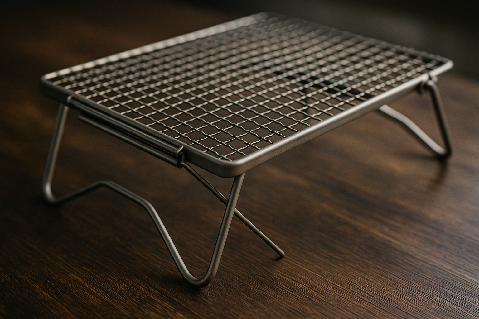 Foldable titanium grill structure