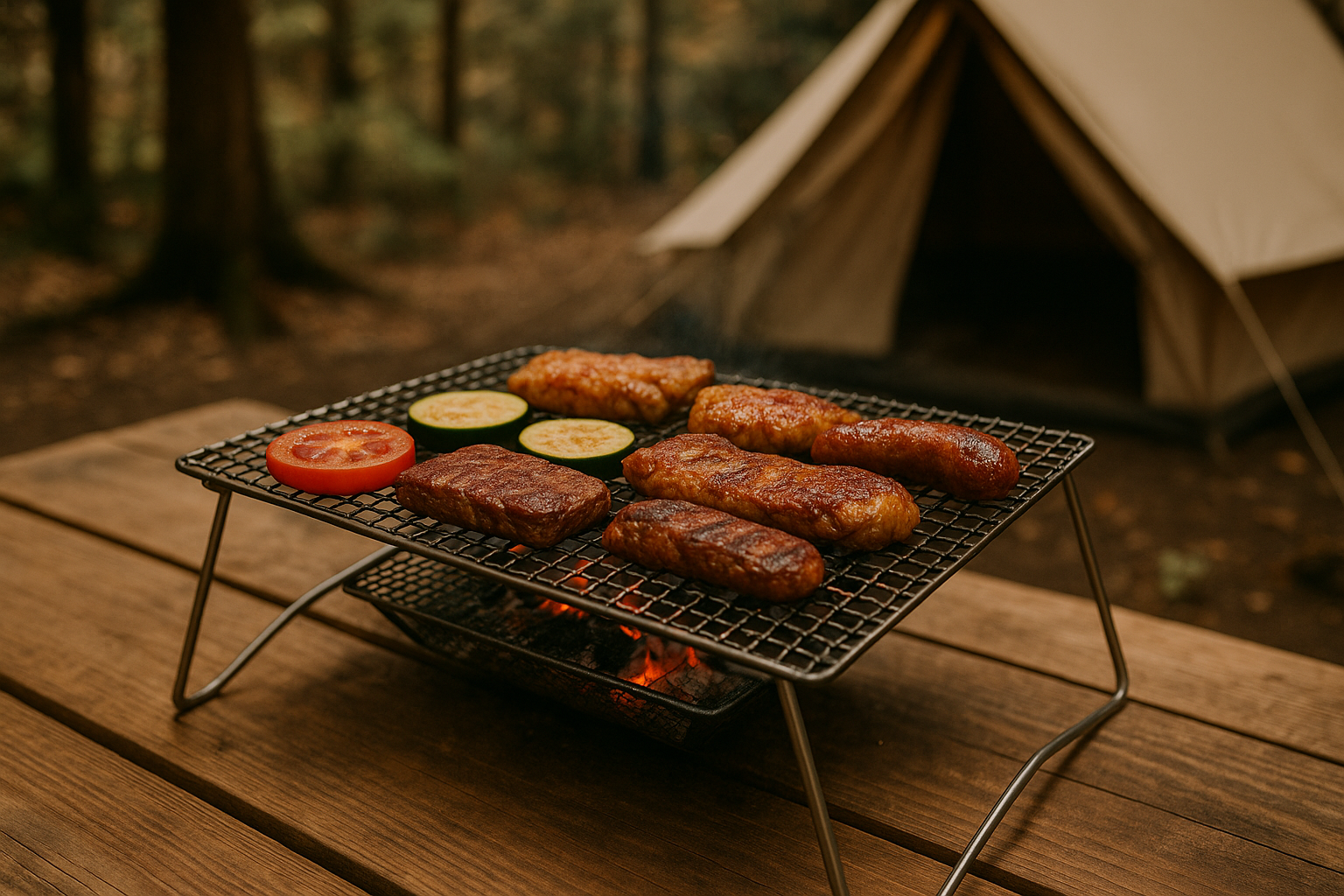 Outdoor barbecue scene