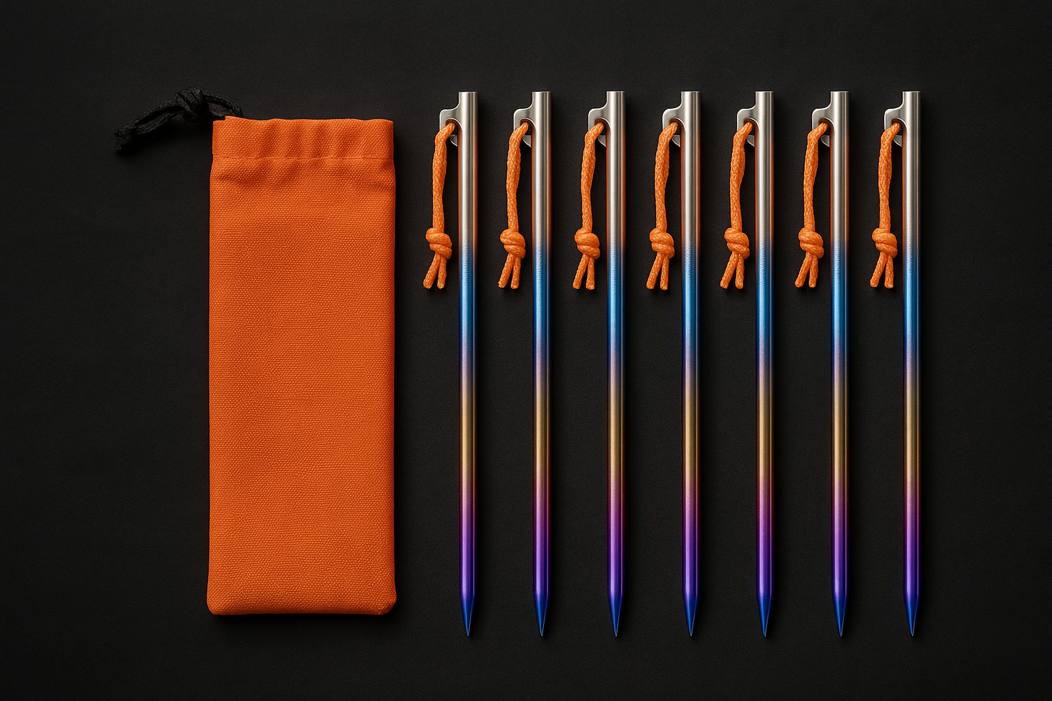6-Piece Titanium Tent Stake Kit