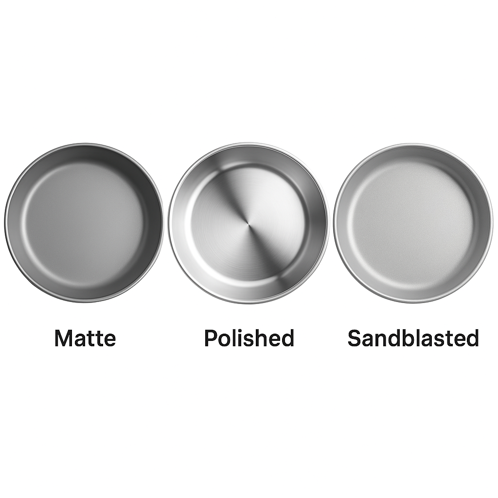 Titanium plate surface finish options