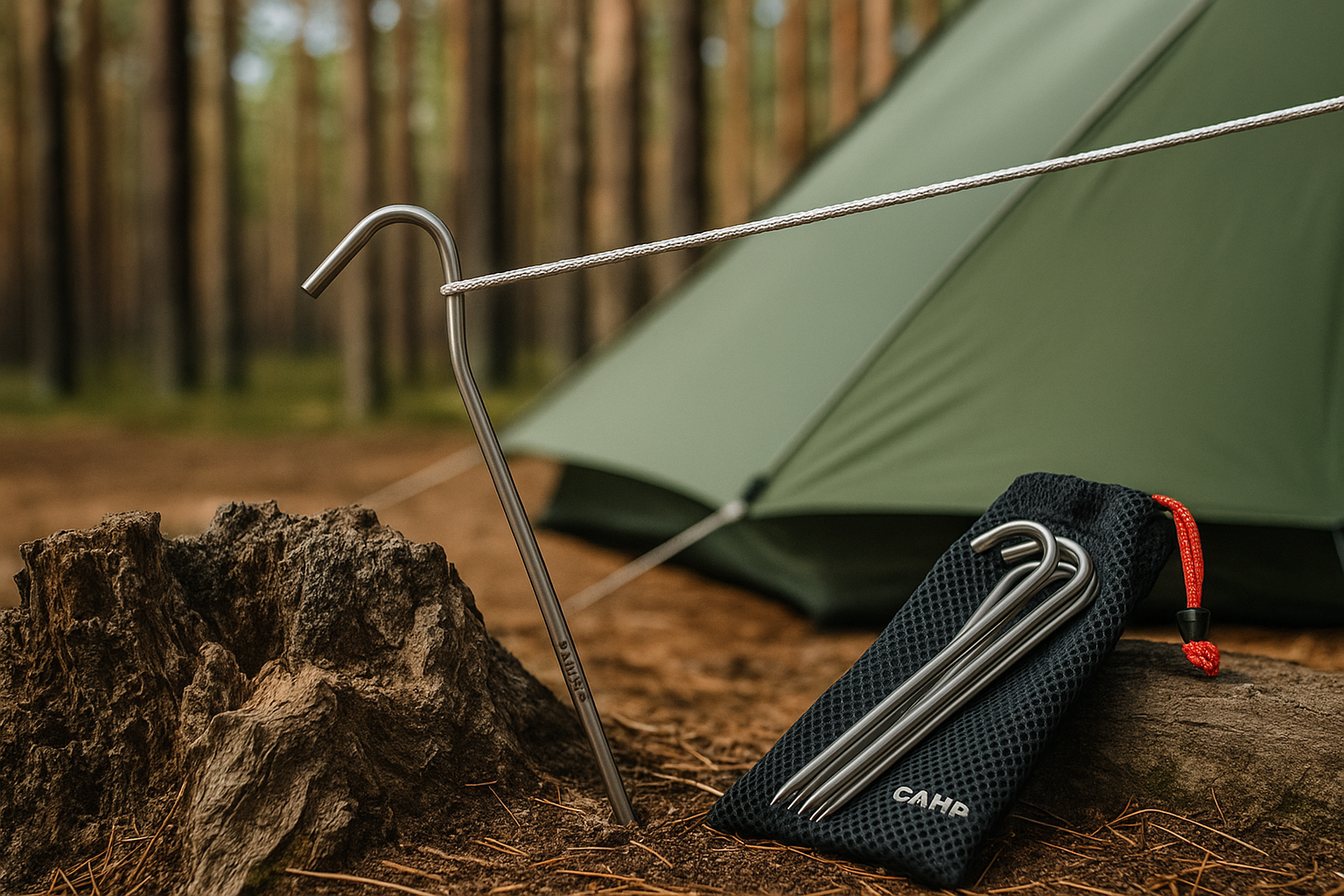 Luxury Camping Tent Peg Setup