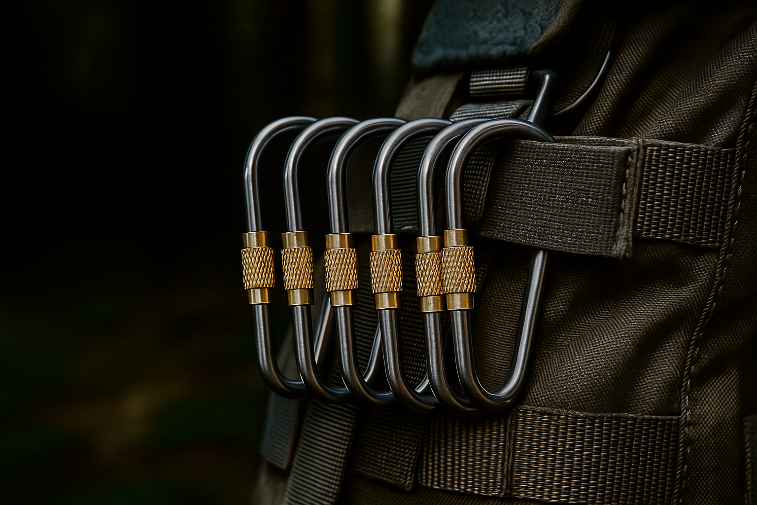Carabiners on Backpack