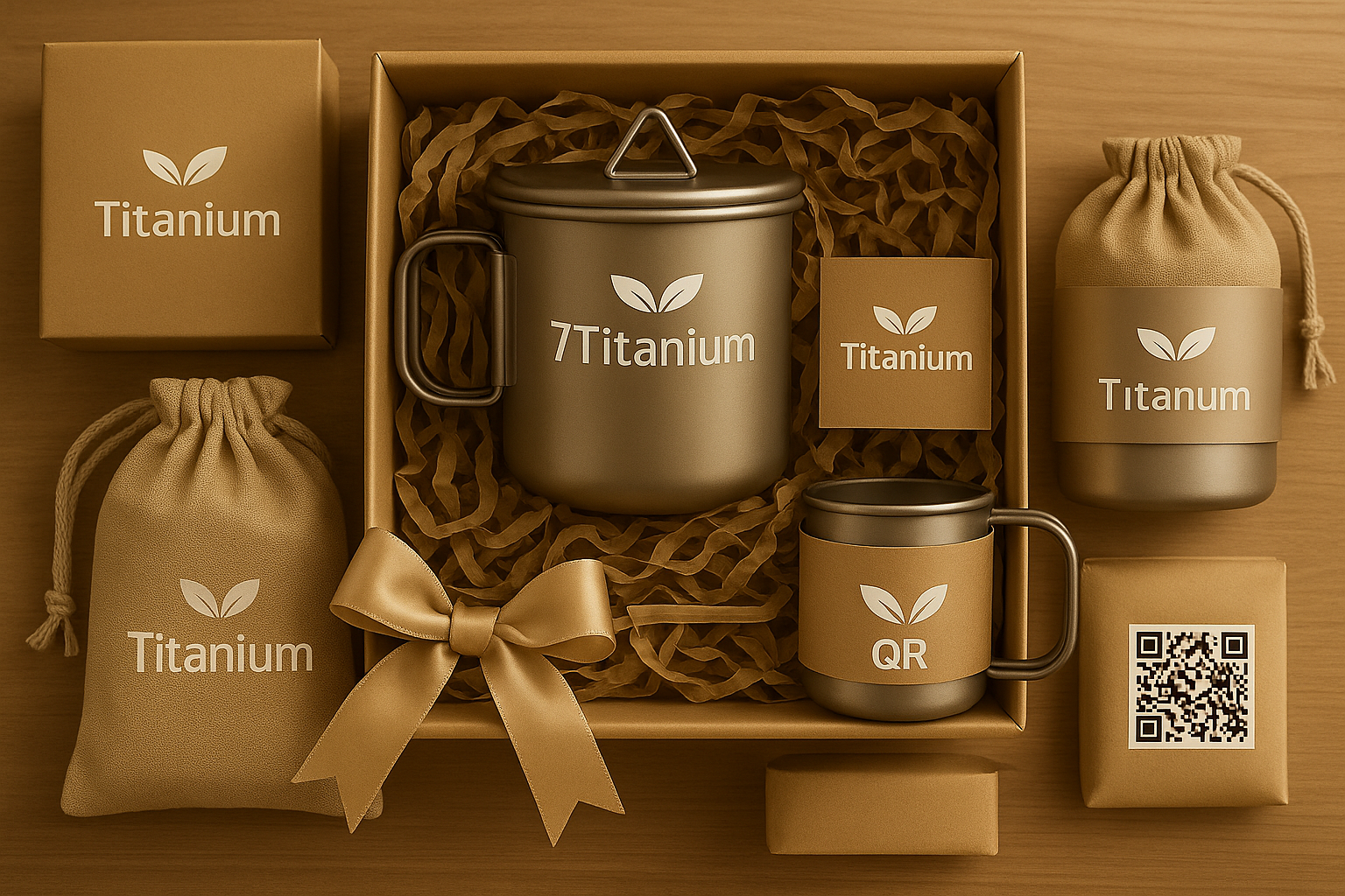 Laser logo engraving on titanium mug