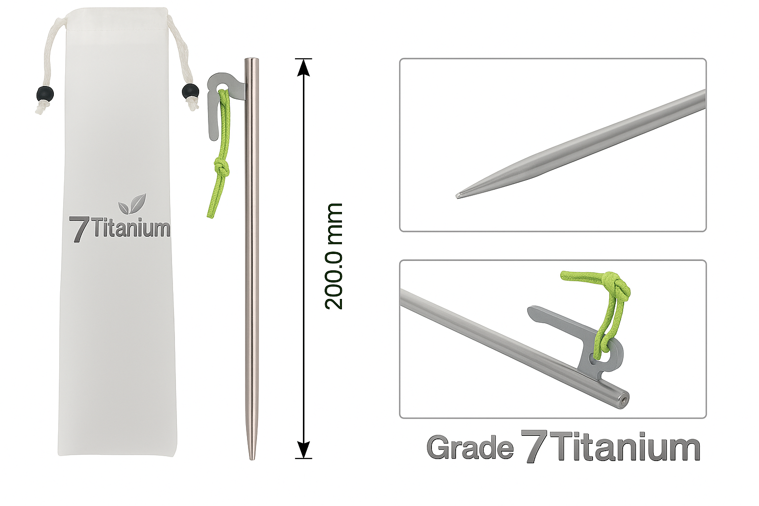 6-Piece Titanium Tent Stake Kit