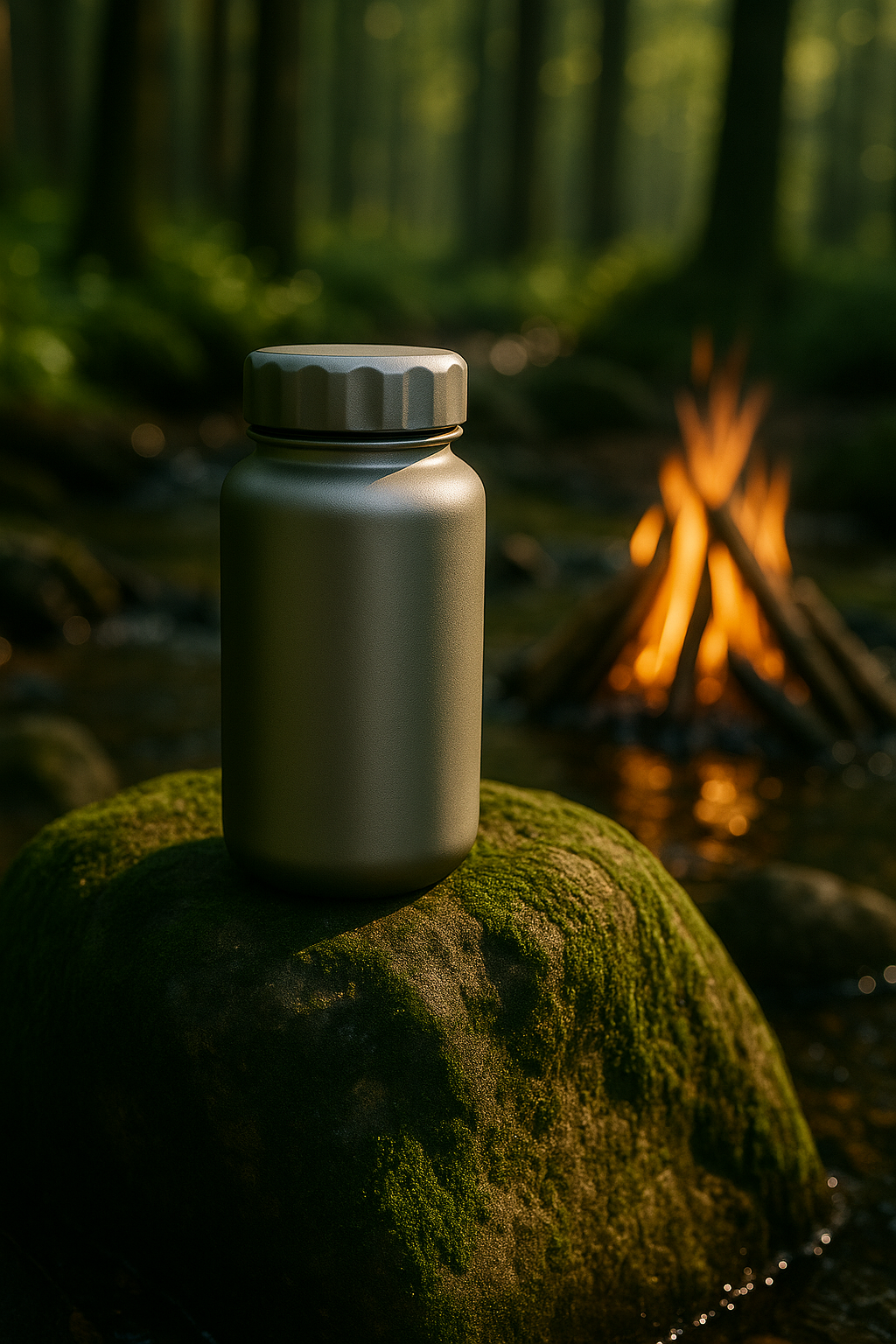 Titanium bottle for camping, hiking, and outdoor activities