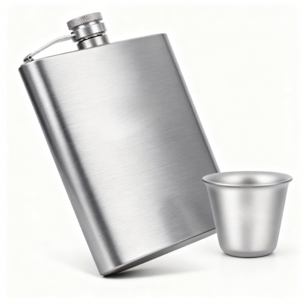 7Titanium  Titanium Hip Flask Mini Cup Set Outdoor Camping Hiking Climbing Pocket Whiskey Flagon Wine Bottle Mug 7Oz 200Ml
