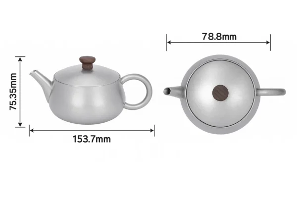 Titanium Teapot with Infuser — 260 ml, Crystallized Finish - Image 5