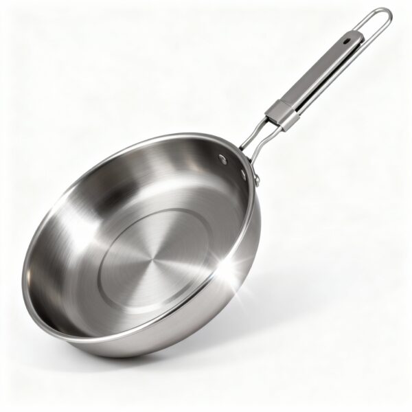 7Titanyum Titanyum Yapışmaz kızartma tavası 220Mm Açık Kamp Tava Katlanır Saplı Hafif Tencere