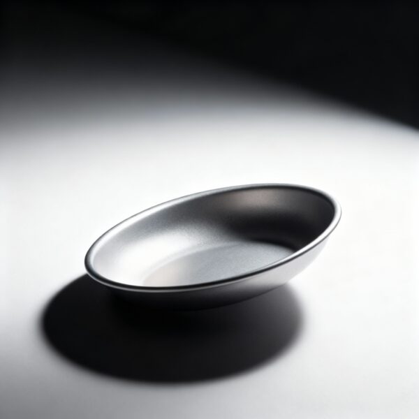 Referans Im ile Geometrik Olarak Aynı Tek Bir Titanyum Yuvarlak Kamp Plakasının Ultra Detaylı Ürün Fotoğrafçılığı
