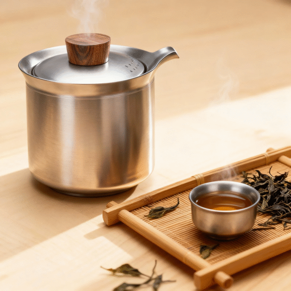 Théière à Double couche en titane 7, légère, Portable, pour Camping en plein air