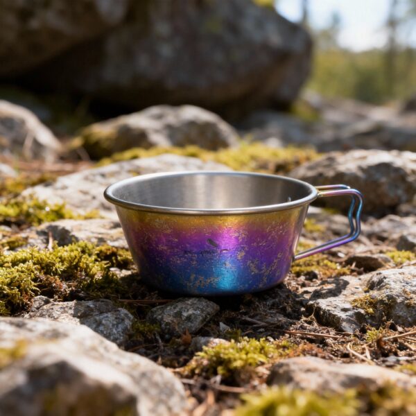 7Titanium Titanium Colorful Sierra Cup Bowl With Handle Outdoor