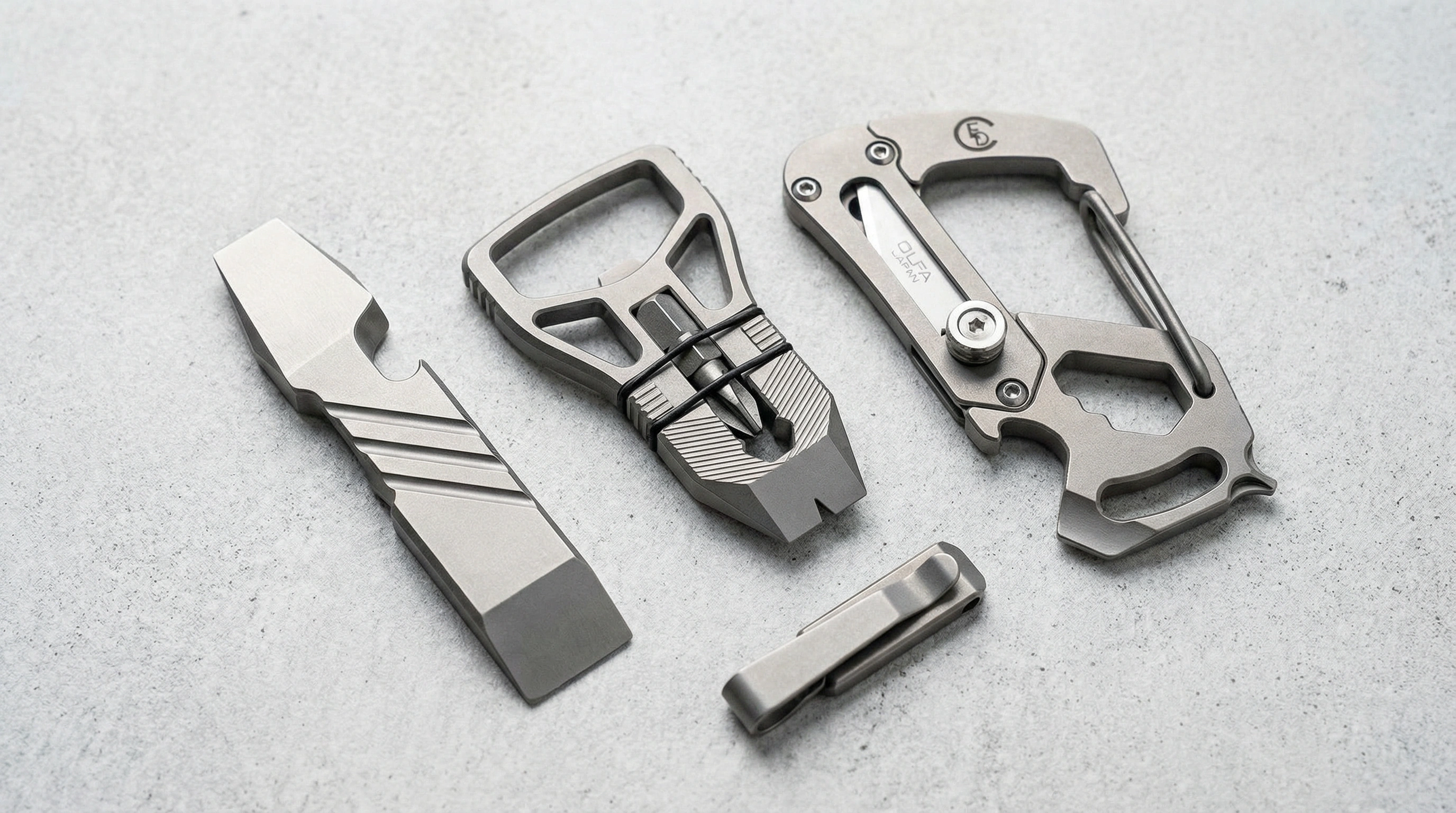 Titanium EDC Tools Flatlay