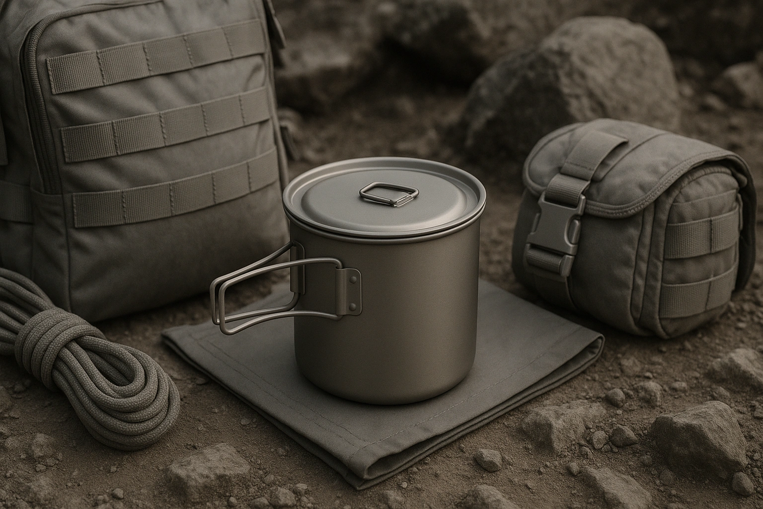 Titanium Expedition Cookset Military Tactical Outdoor Gear