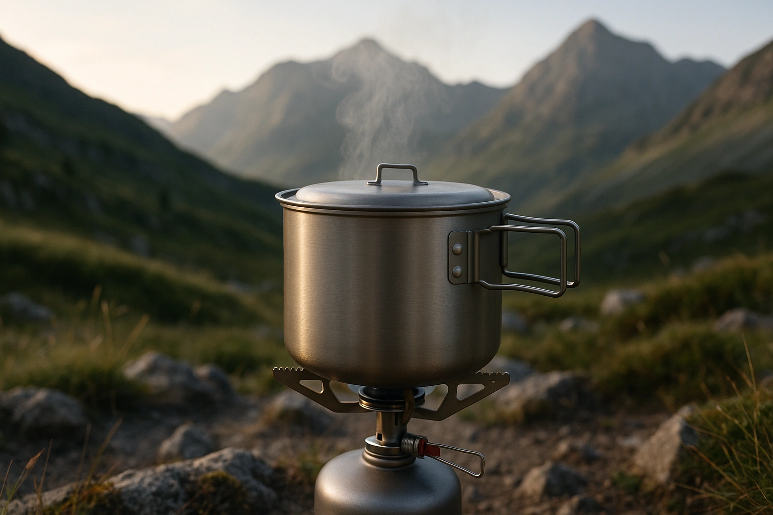 Set da cucina in titanio per applicazioni OEM di trekking all'aperto e zaino in montagna