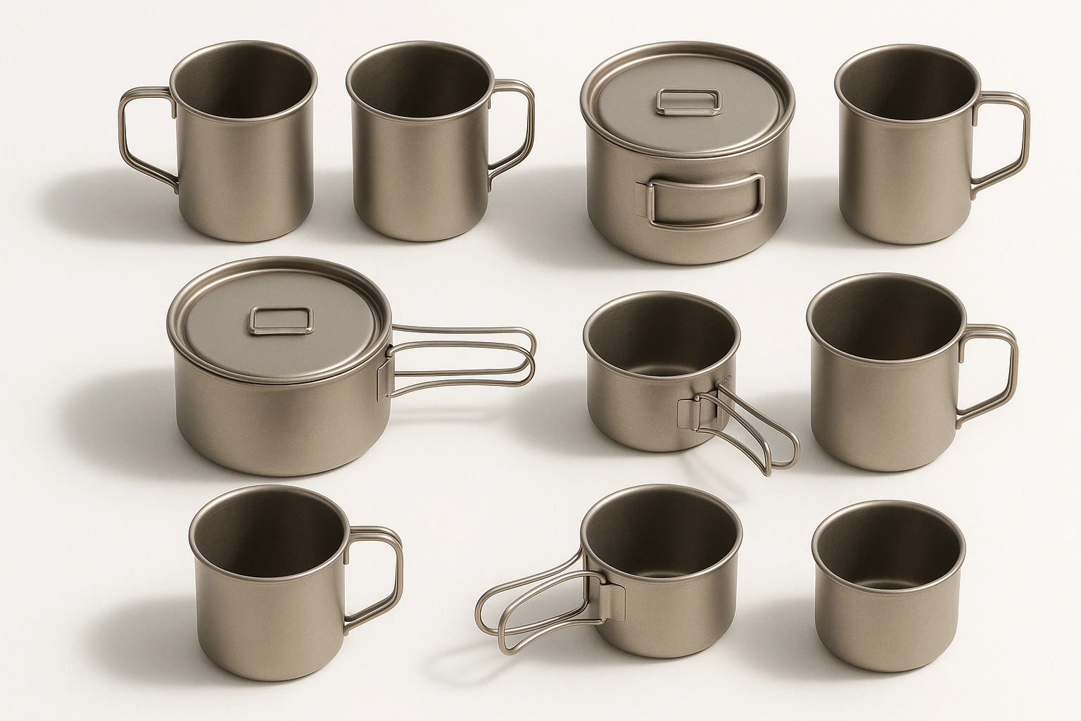 750–900ml Titanium Cookset Ultralight Top View Display