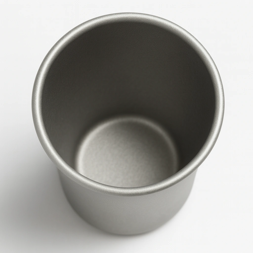 Top view titanium mug