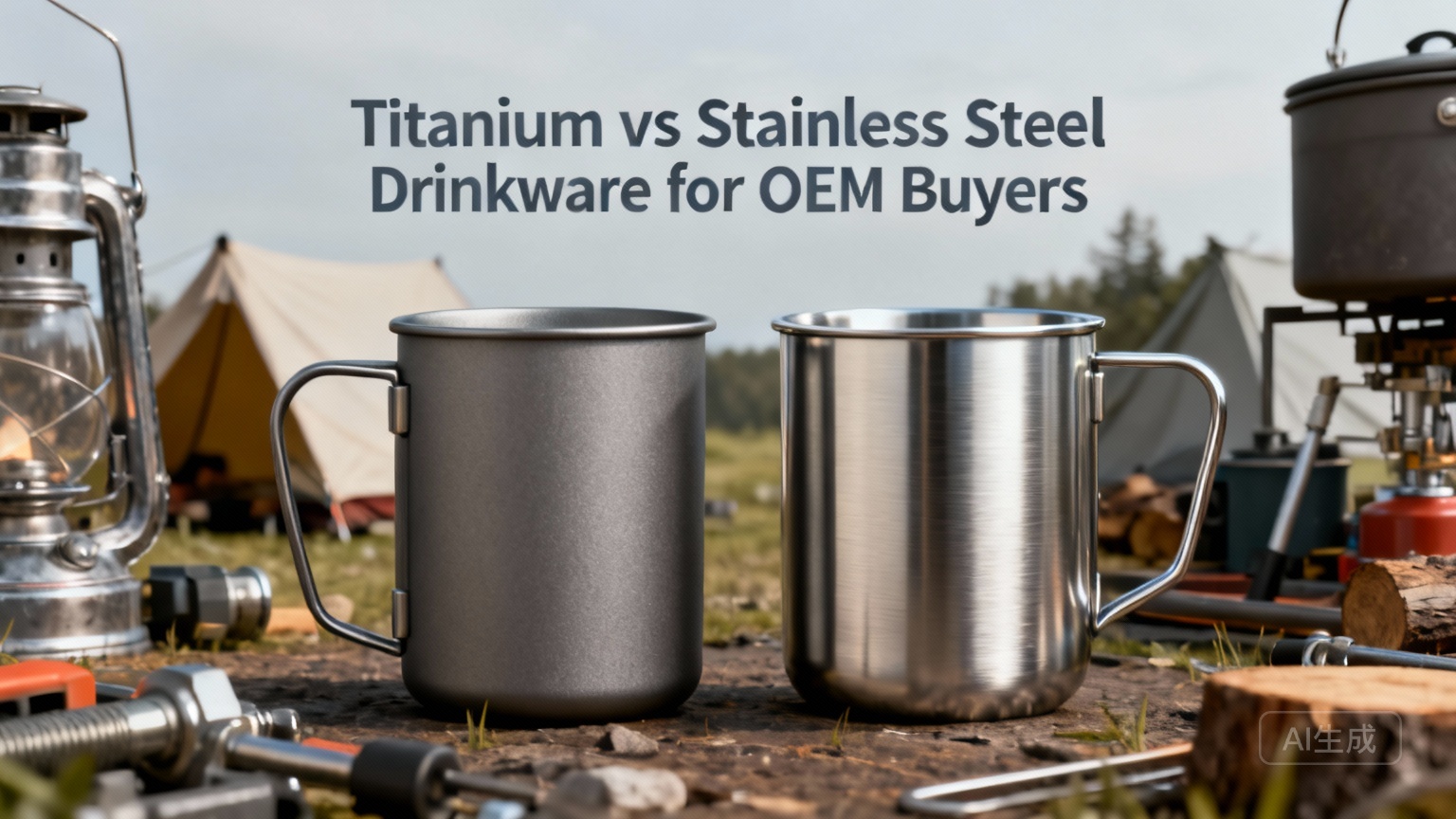 Confronto tra pentole da esterno in titanio e acciaio inossidabile che mostrano le proprietà dei materiali e
 considerazioni di produzione